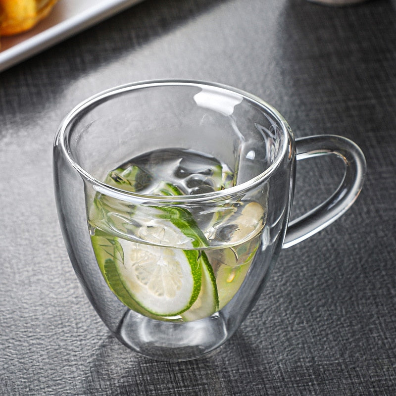 Double Wall Glass Tea Coffee Milk Tea Cup Heat-resistant Clear Glass Mug  200ML